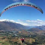 Paragliding view of mountains over Queenstown